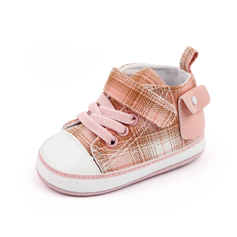 Baby Canvas Shoes Soft Cotton Baby Fashion Shoes First Walking Shoes Casual Sneaker 0-6-12 Months Boys and Girls Prewalking Shoe