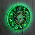 Signs Of Zodiac Wall Clock With LED Backlight Horoscope Constellation Astrology Symbol Home Decor Wall Watch For Living Room