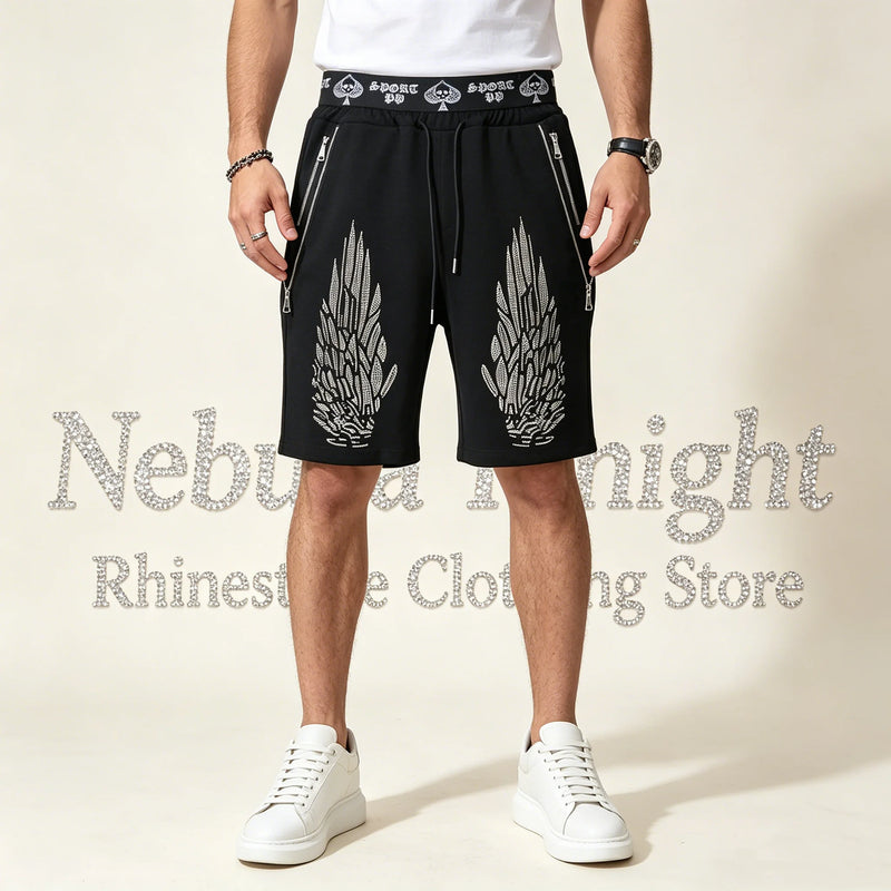 Men's Rhinestone Tracksuit Set European Luxury Streetwear Casual Daily Outfit T - Shirt And Pants - View 21 | SAMAG