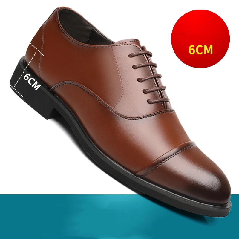 Height Increasing Shoes Men Taller Elevator 6CM Invisible Insole for Daily Men's Heighten Increased Wedding Oxfords Office Male