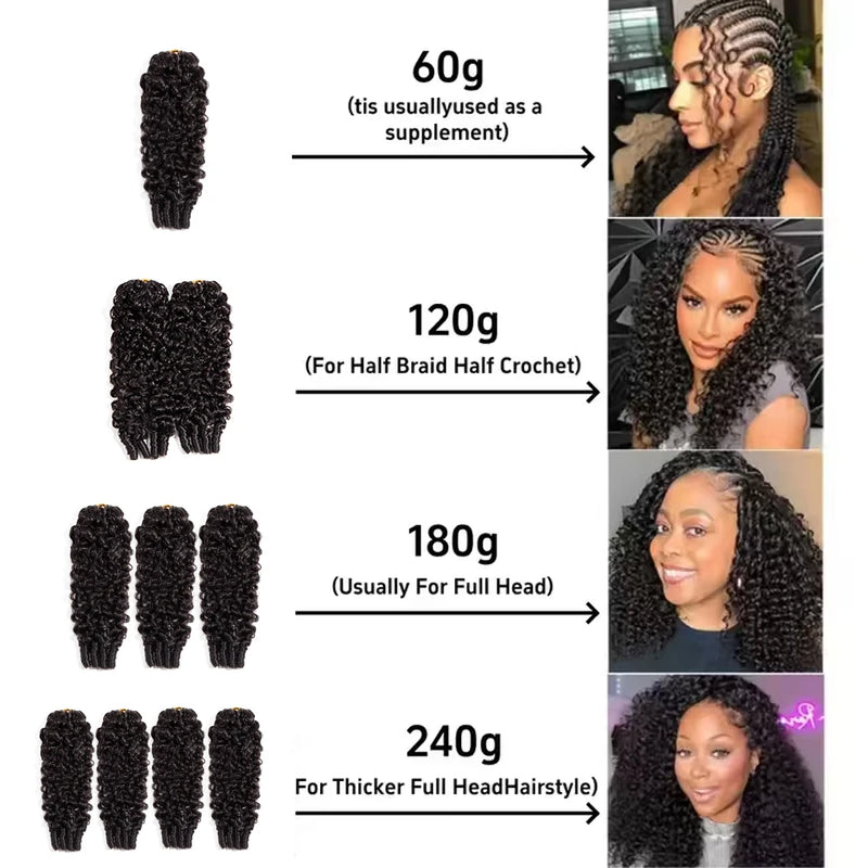 Human Hair Pre-Separated Miracle Knots Feather Crochet Burmese Curly Human Hair Feather Crochet Human Hair Extensions Invisible Miracle Knots Crochet Human Hair Bundles For Women Daily Use Birthday Holiday Gift Popular Hairst