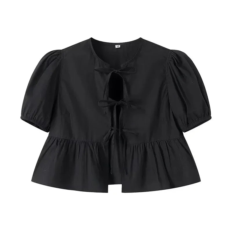 Ruffle Blouses Woman Puff Sleeve Shirts and for Women - View 5 | SAMAG