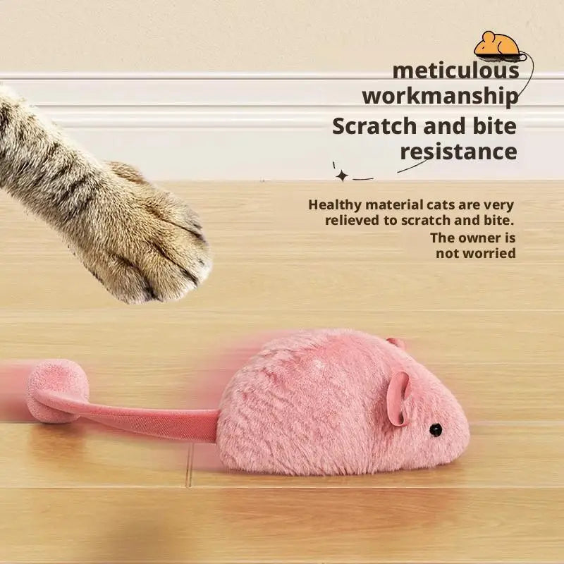 Interactive Plush Mouse Cat Toy Night Luminous Pet Kitten Chew Toy Simulation Mice Self-Entertainment Game