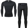 Winter Men Thermal Underwear Set Mens Fleece Lined Warm Undershirts Long Johns Compression Tights Fitness Sports Tracksuit Set
