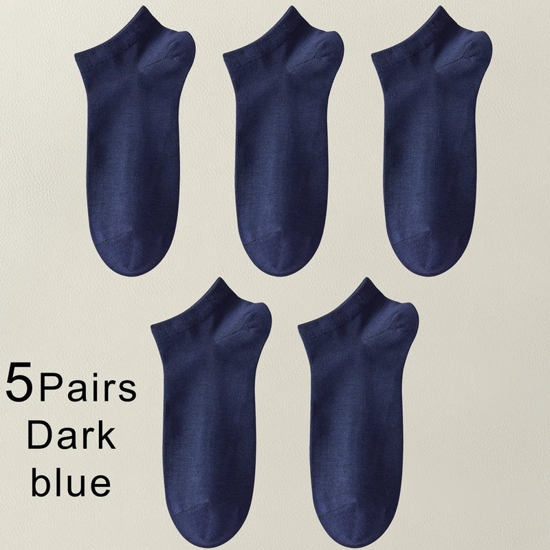 5 Pairs Spring Summer Thin Men's Bamboo Fiber Socks Short | SAMAG