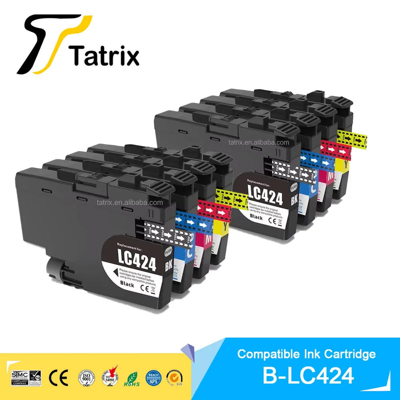 Tatrix Premium LC424 LC424BK LC424C LC424M LC424Y Color Compatible Printer Ink Cartridge for Brother DCP-J1200DW