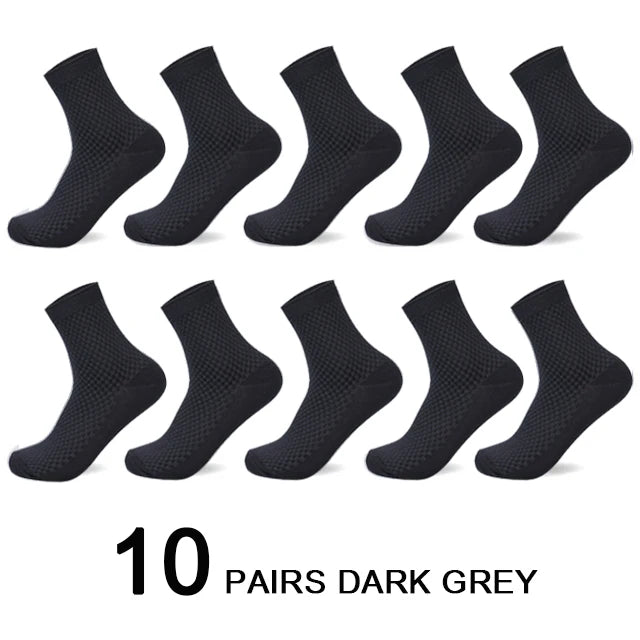10 Pairs/Lot Men's Bamboo Fiber Socks Compression Autumn | SAMAG