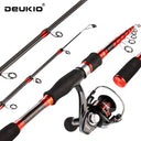 DEUKIO 1.8/2.1/2.4M Fishing Rod Reel Set Ultralight Carbon Fiber Rod and 5.2:1 Gear Ratio Reel Travel Sea Freshwater Fishing Set