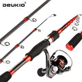 DEUKIO 1.8/2.1/2.4M Fishing Rod Reel Set Ultralight Carbon Fiber Rod and 5.2:1 Gear Ratio Reel Travel Sea Freshwater Fishing Set
