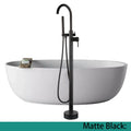 KEMAIDI Golden Plated Bathtub Filler Shower Roman Tub Faucet Set Free Standing Black Bath Shower Systerm Round Spout Mixer Tap