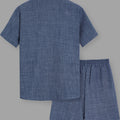 Summer Men's Cotton Linen Texture Lapel Short Sleeve | SAMAG