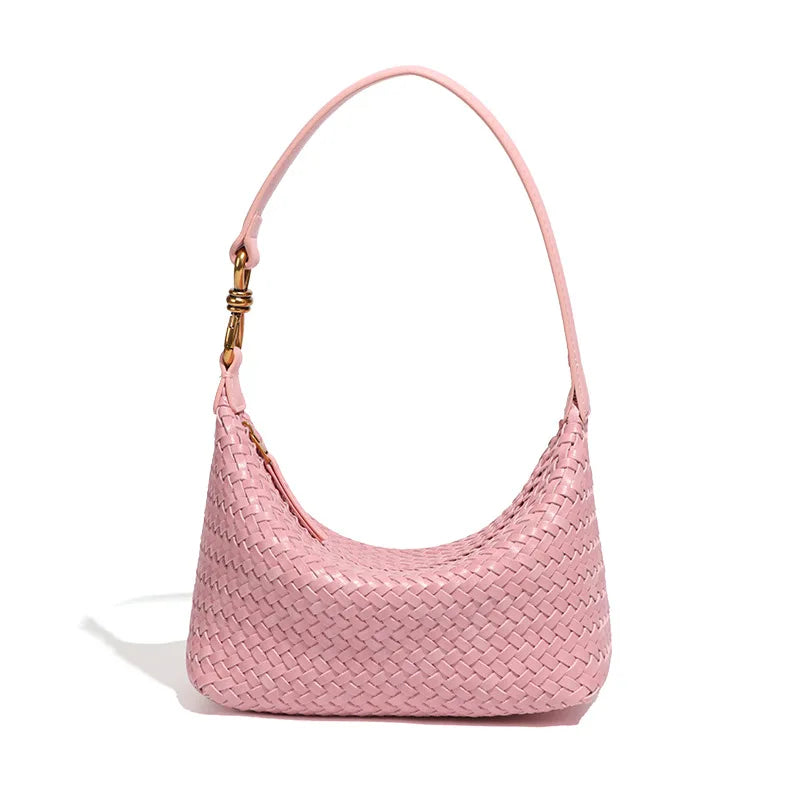 Woven Shoulder Bag for Women Purses Handbag Hobo Bags Vegan Leather Crossbody Purse Woven Underarm Shoulder Retro Tote Bag