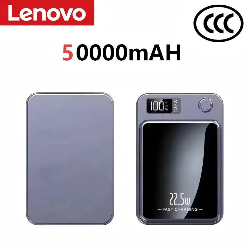 Lenovo Wireless Magnetic Power Bank 500000mAh 22.5w Super Fast Charging Portable External Battery Powerbank For iphone Huawei