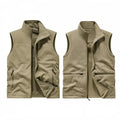 Autumn Winter Comfortable Versatile Windproof Casual Vest Outdoor Leisure Fishing Men Leather Vest Men Fashion Breathable Vest