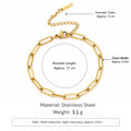 5Pcs Minimalist Chain Bracelets Women Stainless Steel Twist/Paperclip/Cuban Adjustable Stack Jewelry - Visuel 22 | SAMAG