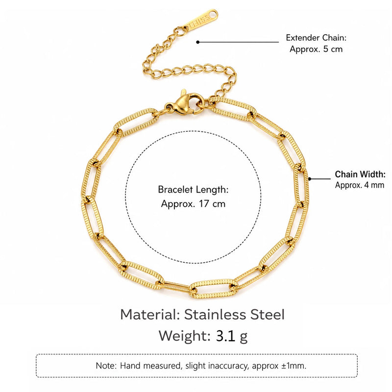 5Pcs Minimalist Chain Bracelets Women Stainless Steel Twist/Paperclip/Cuban Adjustable Stack Jewelry - Visuel 22 | SAMAG