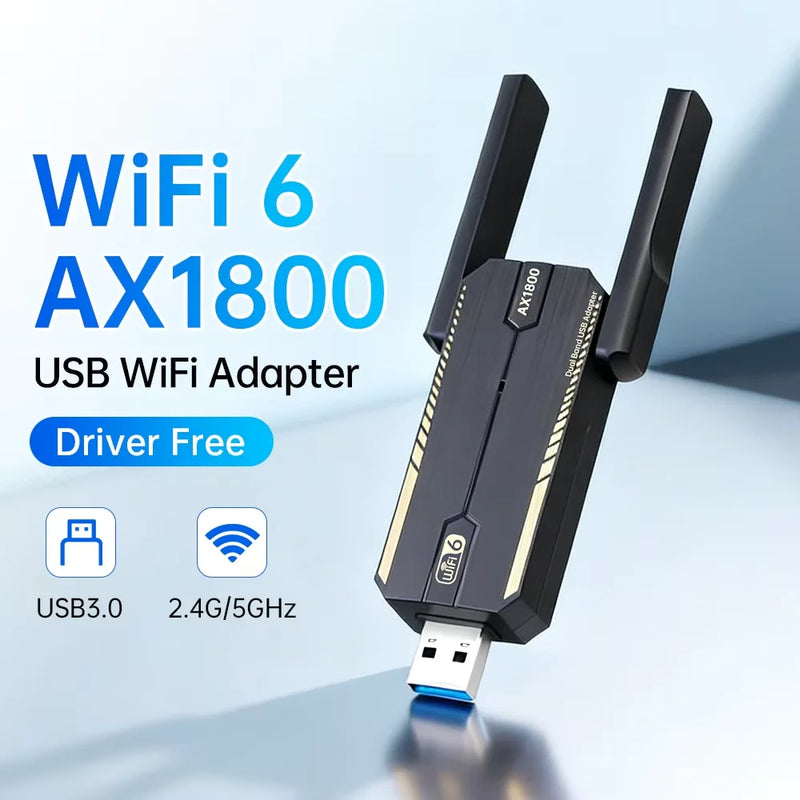 KEBIDUMEI WiFi 6 1800Mbps USB Adapter USB3.0 Dual Band 2.4G/5GHz 802.11AX Dongle Driver Free For - Visuel 7 | SAMAG