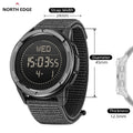 NORTH EDGE ALPS 1 Men's Digital Watch Carbon Fiber Case Shockproof Outdoor Sports Watch Compass 50M Waterproof