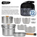 CLS&NOBANA Newset Outdoor Camping Stainless Steel 14PCS 22PCS Triple Stencorpel Set Camping Dinware Bowl Pot Set Household Pot