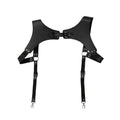 Fashion Men Knight Brown PU Leather Suspenders Fashion Suit Shirt Suspenders Belt for Party Club Costume Men Gifts