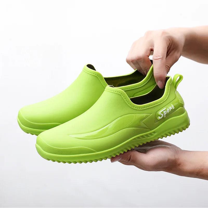 2026Simple Style Outdoor Work Commute Fishing Kitchen Non-Slip Waterproof Men's Flat-Soled High-Quality Rubber Boots Rain Boots