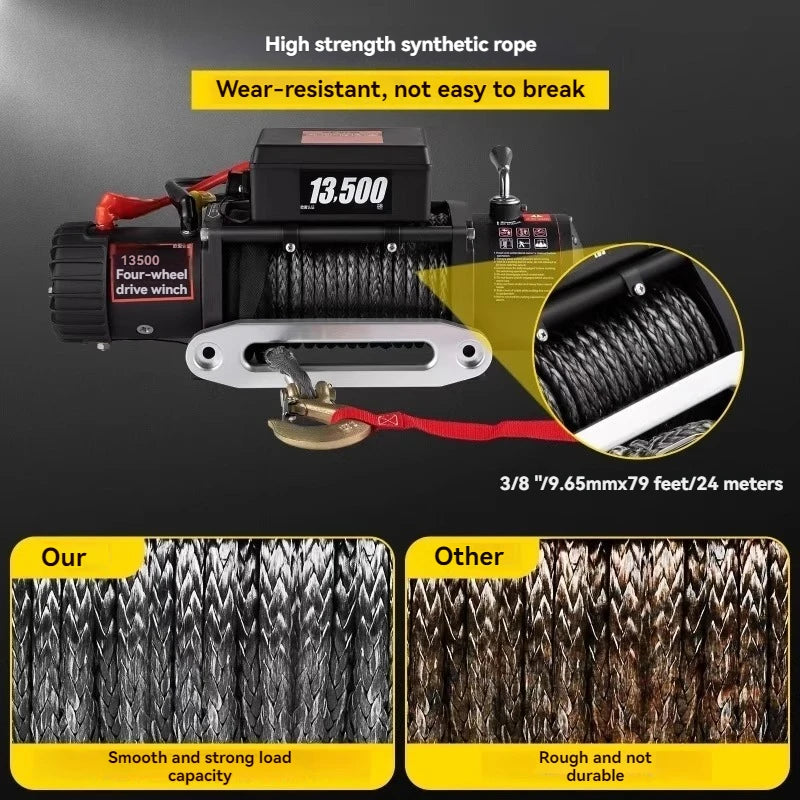 Electric Winch 12V Off-Road Vehicle Self Rescue Car Traction 220V Electric Hoist Onboard Crane Car Electric Winch Small Crane