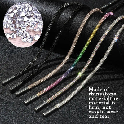 Luxury Rhinestone Shoelaces Rainbow Diamond Shoe laces | SAMAG