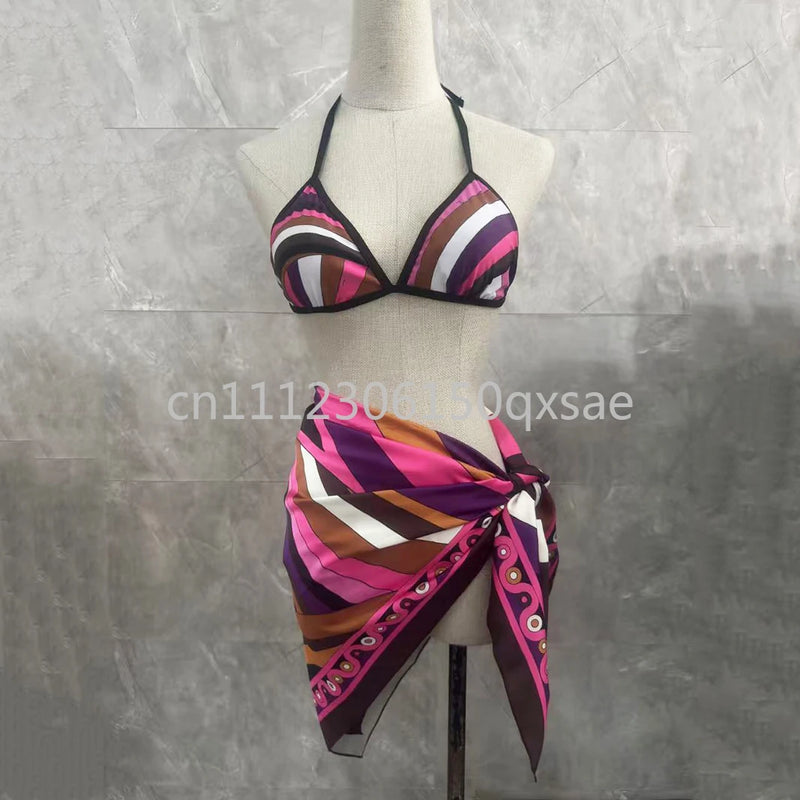 Women's Scarf Swimsuits with Letter Signature Logo Lady | SAMAG