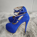 Women Pumps Sexy Cross Strap Stripper Pole Dance High Heels 14cm Shallow Round Toe Platform Stiletto Elegant Party Wedding Shoes