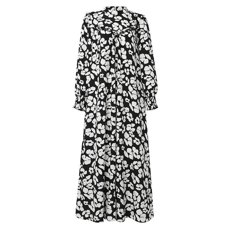 Women's Modest Fashion Muslim Long Dress Floral Print | SAMAG