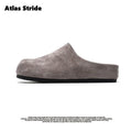 Women's Beige Suede Clog Mules Round Toe Thick Sole Soft Lining Non-Slip Sole Comfortable Casual Daily Indoor Outdoor Slippers
