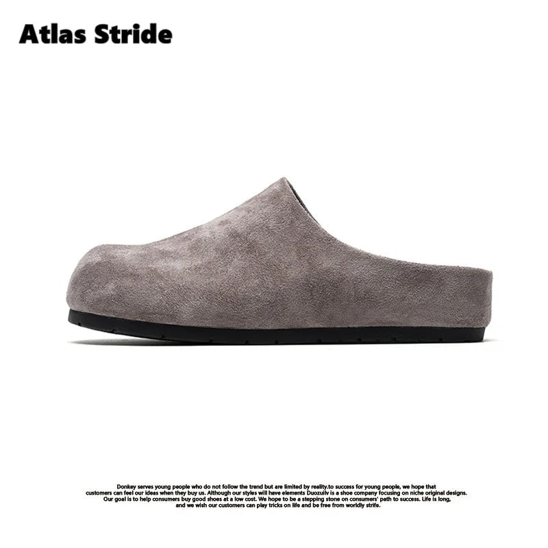 Women's Beige Suede Clog Mules Round Toe Thick Sole Soft Lining Non-Slip Sole Comfortable Casual Daily Indoor Outdoor Slippers