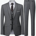 Men's Burgundy 2-Piece Suit Set (Blazer + Trousers Only, No Vest Included),Slim Fit Formal Business Wedding Party Jacket & Pants