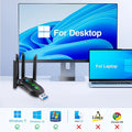 WiFi 5 Wireless Network Card 1300M Dual Band 2.4G&5GHz USB 3.0 High - Speed Adapter Driver Free For - Visuel 4 | SAMAG