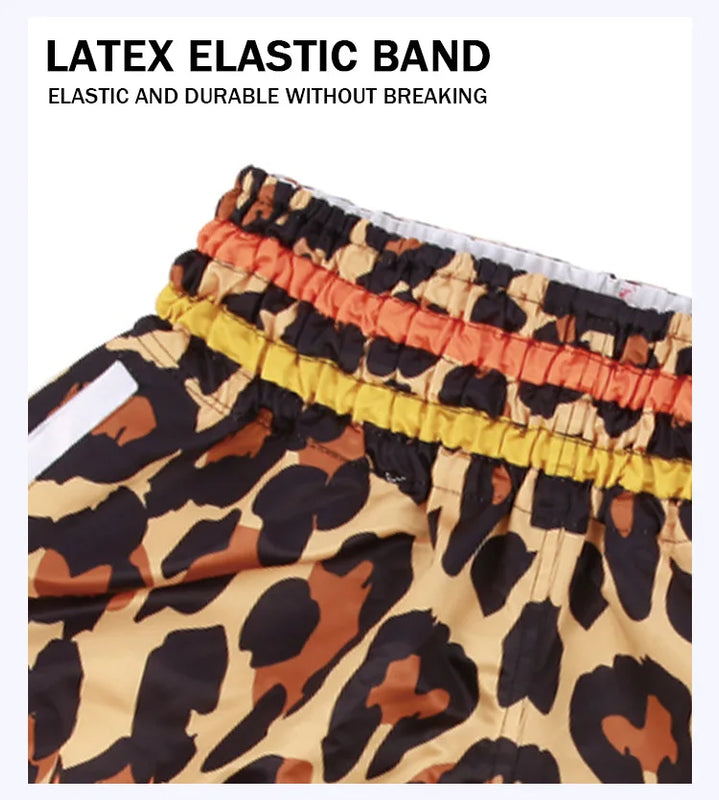 TopFight 2026 Large XXXL Leopard Pattern Boxing Shorts High Waist Muay Thai Pants for Men Women