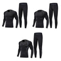 2PCS Set Quick-drying Men's Ski Thermal Underwear Elastic Soft Fleece Fitness Suit Comfortable Tight-fitting Tops Pants Set Gym