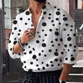 Men's Long Sleeves Shirt Tops Polka Dot Lapel Clothing | SAMAG