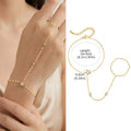 Luxury Minimalist Gold Plated Thin Chain Finger Ring Hand Bracelets for Women, Party Elegant Stainless - Visuel 23 | SAMAG