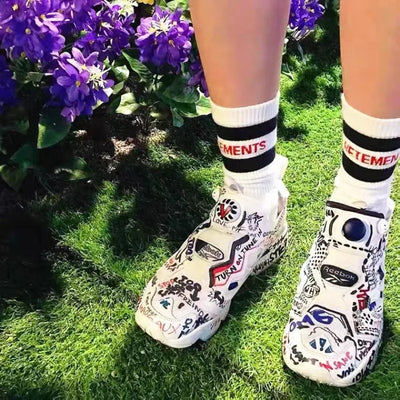 New Fashion Socks Letters Two Bars Knit Men Women Couple | SAMAG