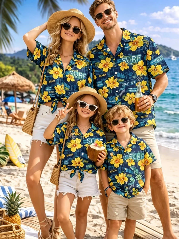 New Mother Kids Family Wear Beach Hawaiian Shirt Tropical - View 5 | SAMAG
