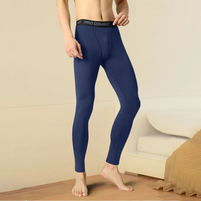 Men's Winter Thermal Underwear Fleece Compression Pants Stay Warm and Comfortable During Sports and Running Activities