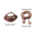 Cute Warm Plaid Hamster Cape Windproof Comfortable Furry Collar Scarf Set Adjustable Pet Transformation Outfit Costume Party
