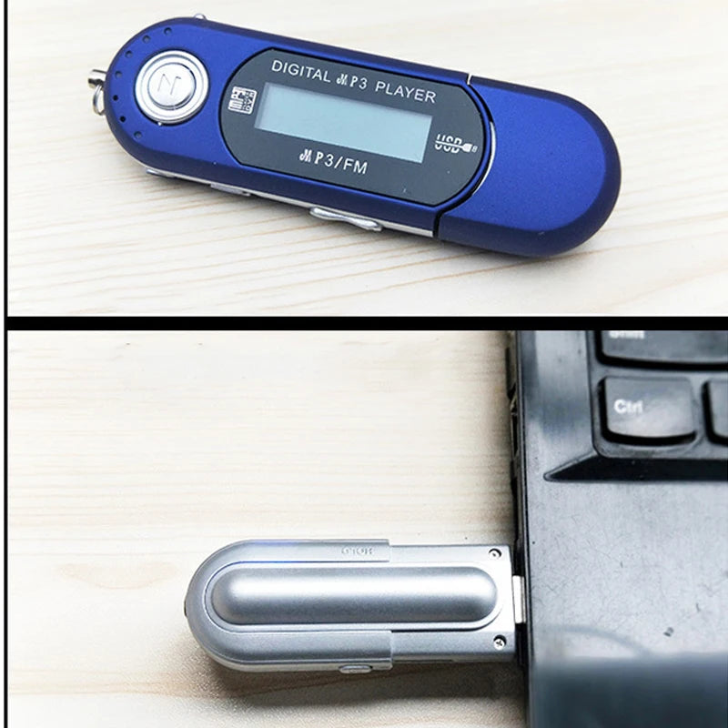 2 in 1 USB 2.0 Flash Drive MP3 Player - Multilanguage LCD Screen Support TF Card Lightweight Portable for Home Sport Travel