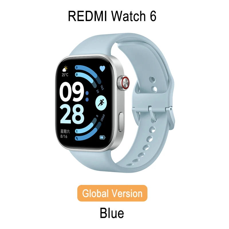 Global Version Redmi Watch 6 2.07" AMOLED Screen 550mAh Battery 150+ Sports Modes 5ATM Water Resistance Xiaomi HyperOS 3