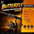 HASIDA BFS Butterfly Carbon Fiber Fishing Rod Spinning Combo Fuji Guides Fresh/Saltwater Shore Casting UL Action 1.5m-1.85m