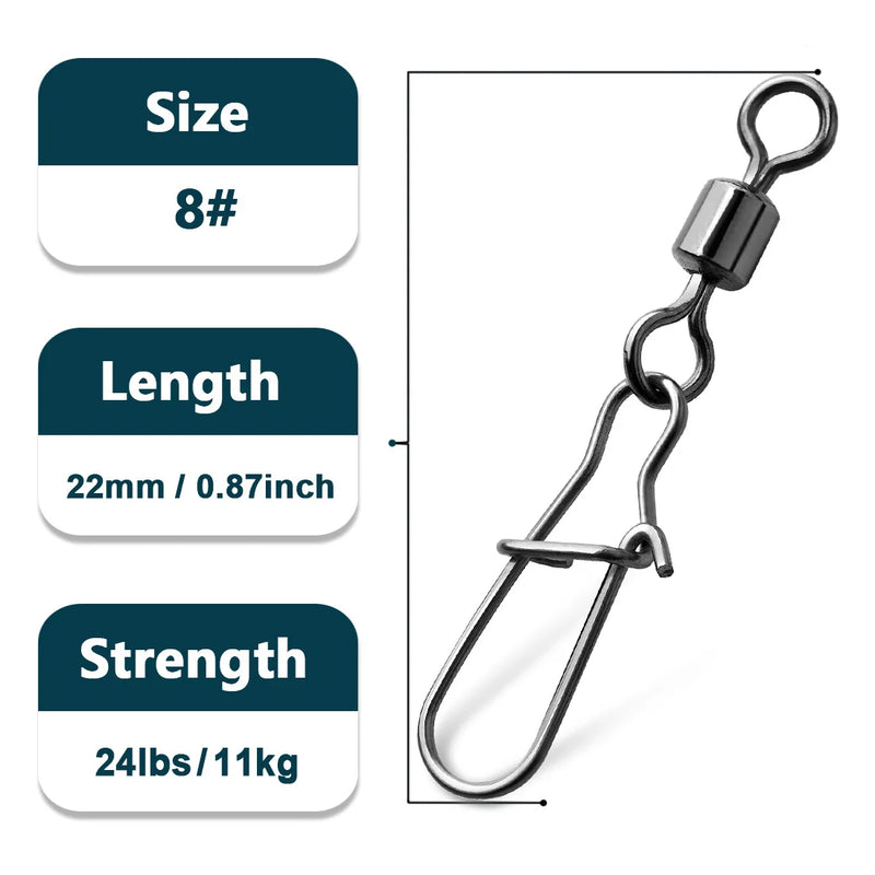 Duo - Lock Snap Swivels 50~ Fishing Stainless Brass - View 9 | SAMAG
