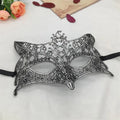 Women's Sexy Half Face Animal Lace Party Mask for Halloween Masquerade Cosplay Party Supplies Ladies Anime Eye Masks Silver