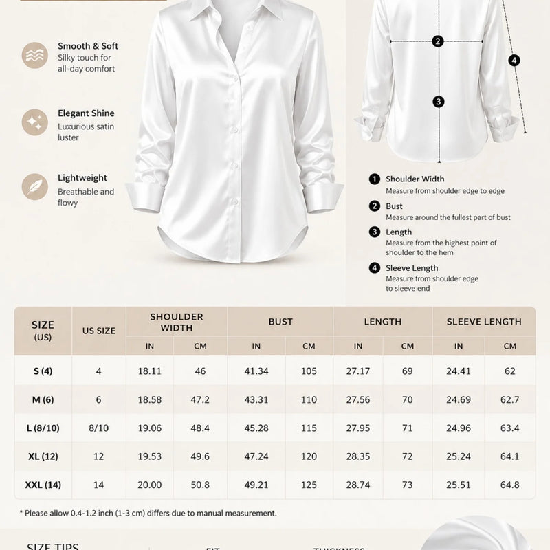 2026 New Autumn Hot Selling Women's Satin Long-Sleeve Shirt, Elegant Button Design, Columbia Print, Loose Fit Women's Shirt Top