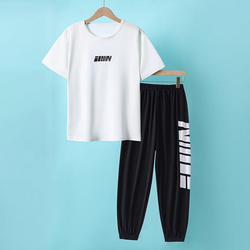 2 - pcs Summer Youth Fashion Letter Set 13 - 16 Year Old Boys - View 2 | SAMAG