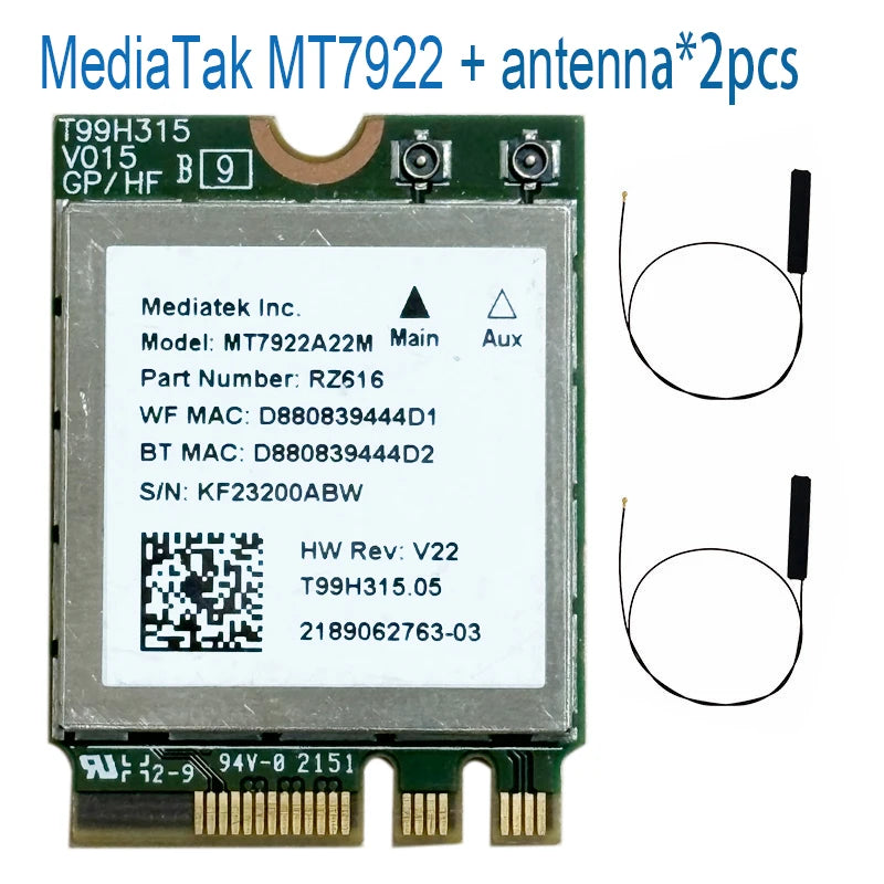 Wi - Fi 6 MT7922 Wireless LAN Card 2400Mbps Wifi 2.4/5/6G Dropship - Visuel 6 | SAMAG